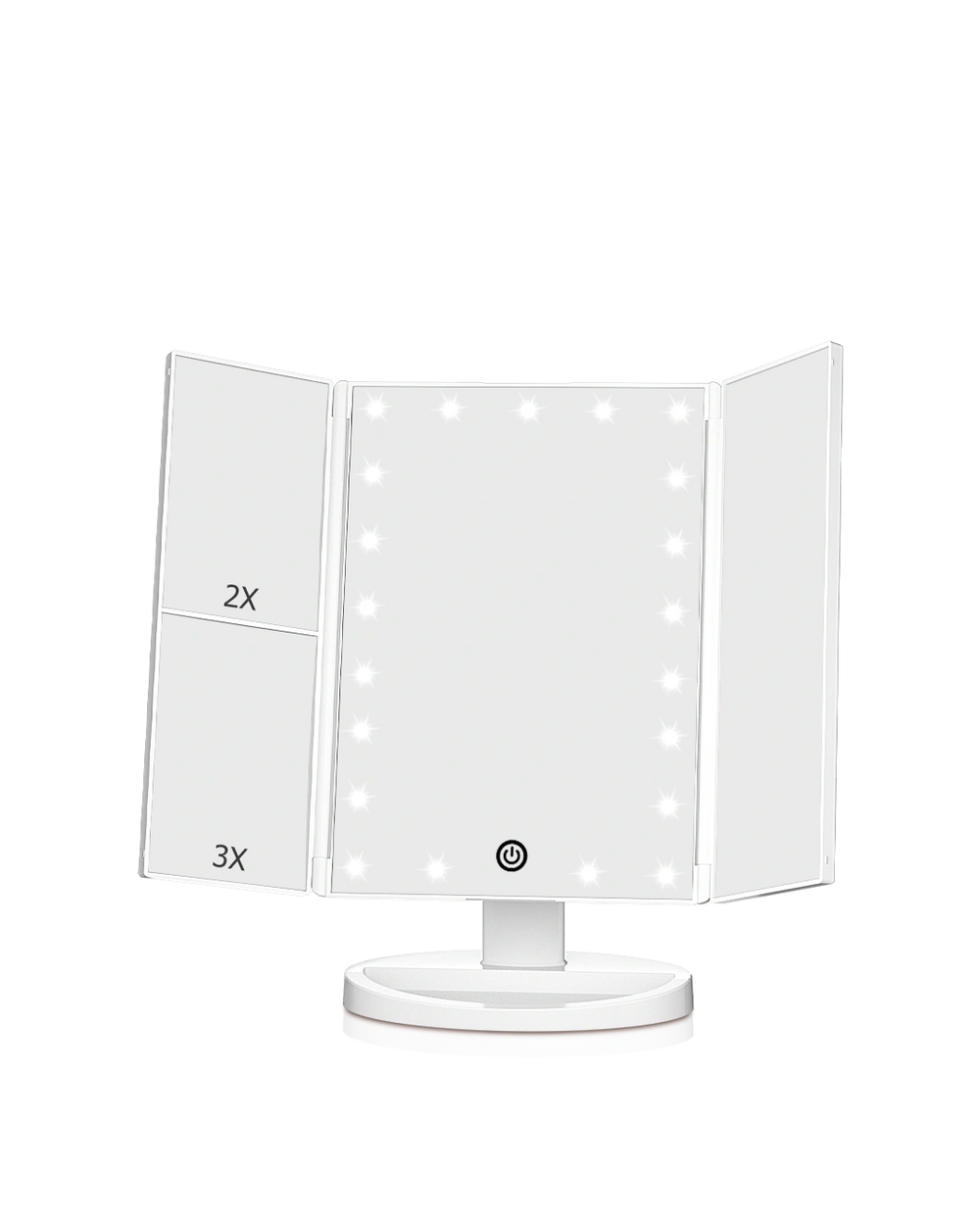 Tri-Fold LED Makeup Mirror with Lights Tabletop Vanity Mirror