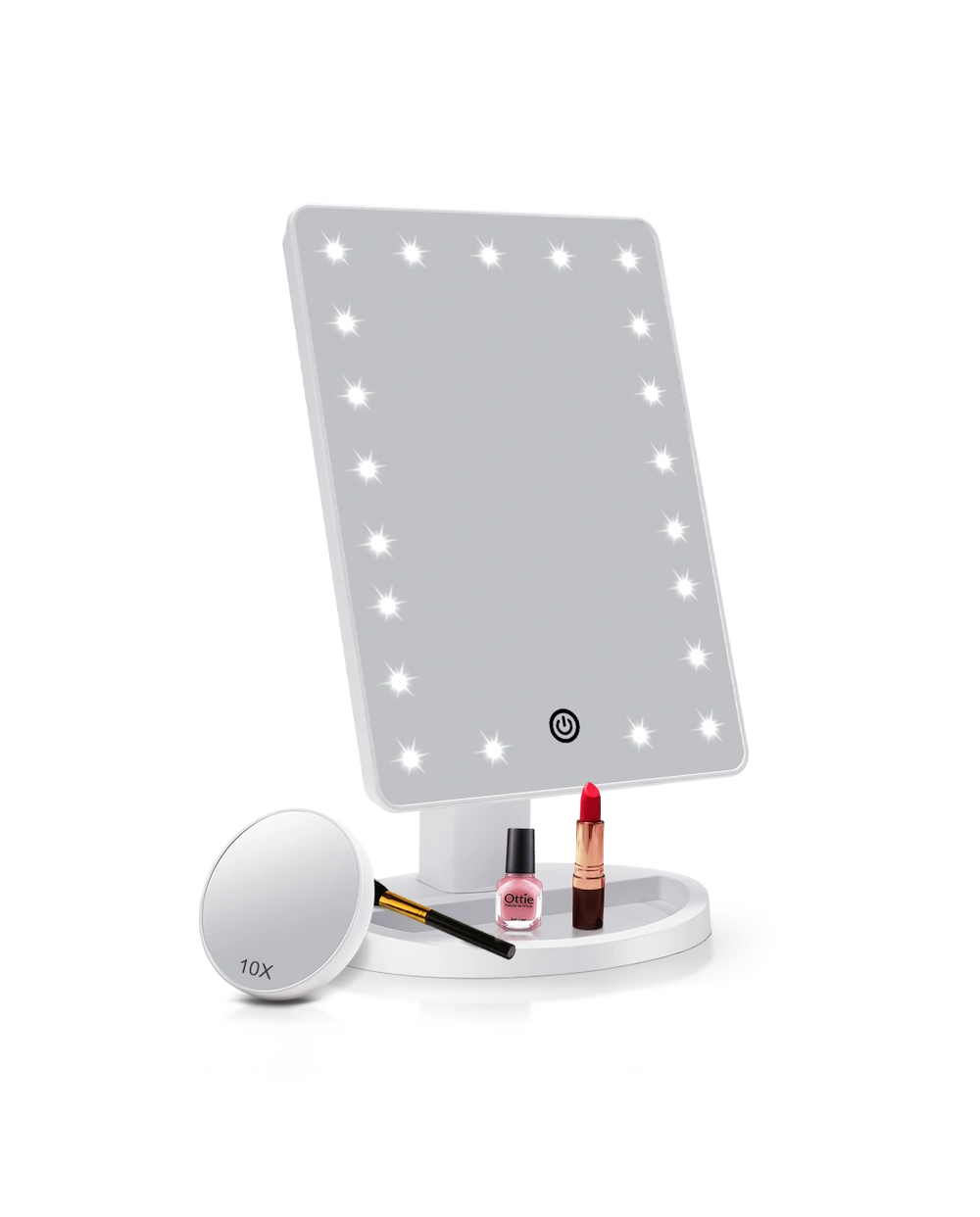LED Tabletop Makeup Mirror 1X/10X Detachable Magnifier Mirror
