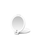FUNTOUCH white rechargeable LED travel makeup mirror with 1X and 10X sides