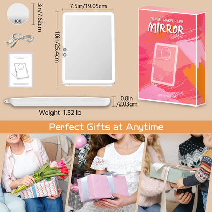 Funtouch folding led makeup mirror gift box packaging ideal present for birthday holiday gift.