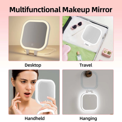 Funtouch SM420 compact mirror used as desktop, travel, handheld and hanging mirror for home, travel and outdoor occasions.