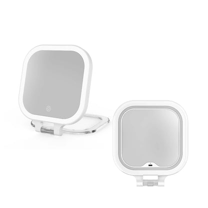 Funtouch SM420 lightweight and foldable makeup mirror, perfect for travel and on-the-go makeup touch-ups, easy to store in bags.